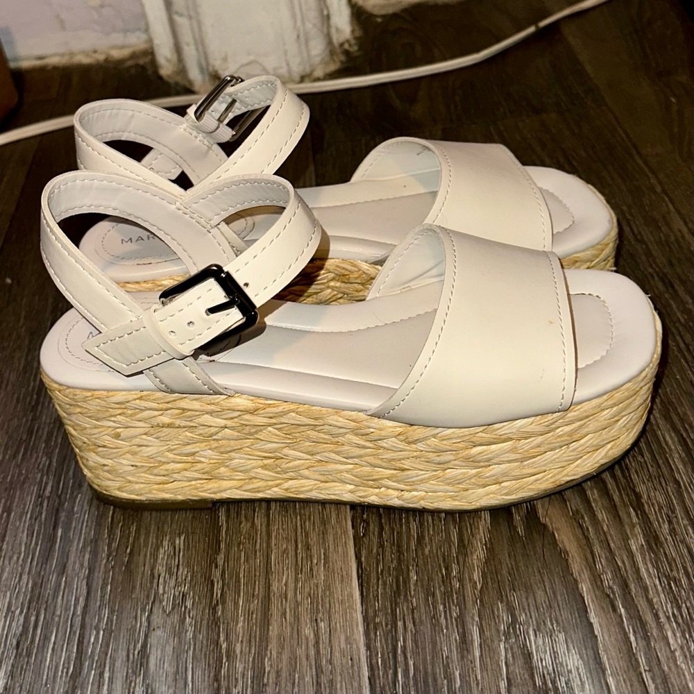 Marc Fisher Cream Espadrille Platform Sandals
